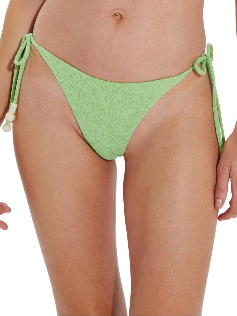 NWT Vix Firenze Zene Tie-Side Bikini Bottom w Wooden Bead Detailing